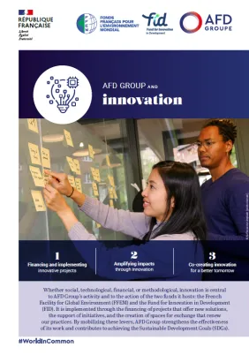 Cover of the "AFD Group and innovation" brochure